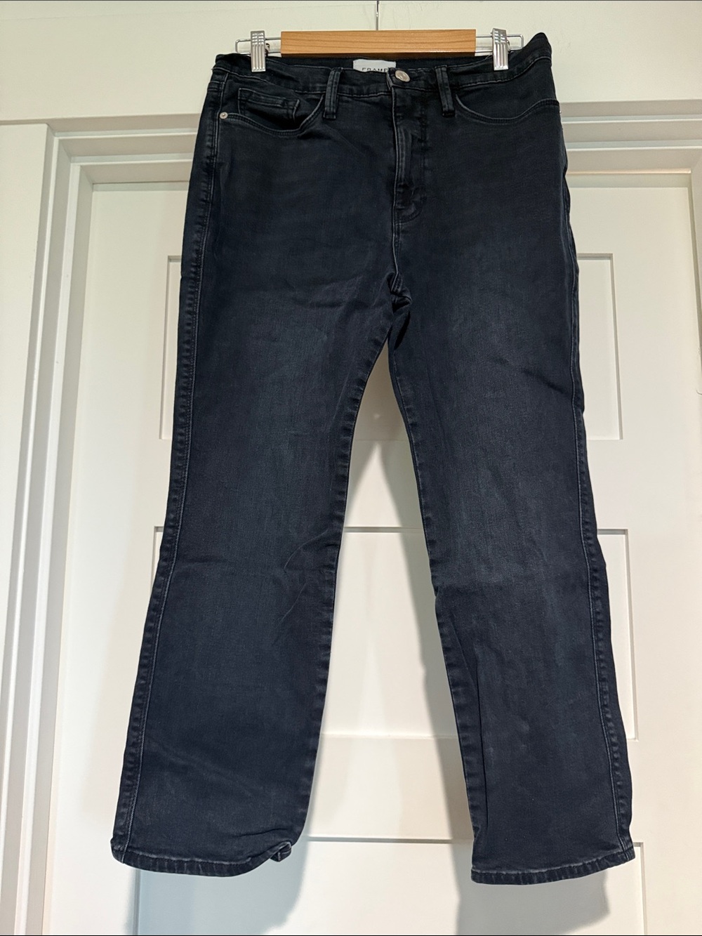 Frame Denim Black Straight-Leg Jeans